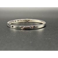 Ladies 925 Sterling Silver Gemstone Hinged Bangle