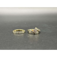 Ladies 9ct Yellow Gold Diamond Bridal Ring Set Ring
