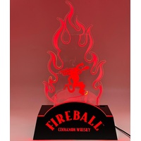LED Promotional Light Flame Sign Fireball Cinnamon Whisky Man Cave Decor