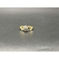 Ladies 9ct Yellow Gold Diamond Cluster Ring