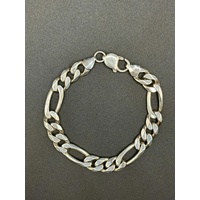 Unisex 925 Sterling Silver Figaro Link Bracelet