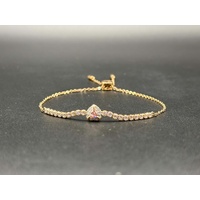 Ladies Stainless Steel Rose Gold Finish Swarovski Tennis Bracelet