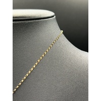Ladies 9ct Yellow Gold Belcher Link Chain & Circle Pendant 
