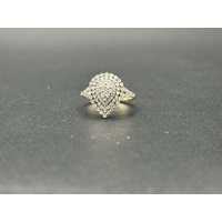 Ladies 9ct Yellow Gold Diamond Cluster Ring