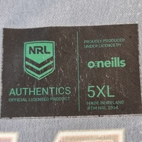 NRL Authentics Penrith Panthers O'Neills Training Jersey Black Mens Size 5XL