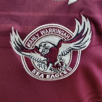 2017 Manly Warringah Sea Eagles NRL Media Polo Shirt ISC Maroon Size M Gym Sport