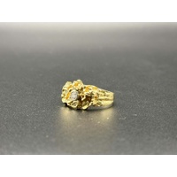 Unisex 14ct Yellow Gold Natural Diamond Ring