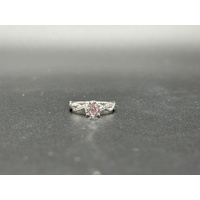 Ladies 10ct White Gold Cubic Zirconia Ring