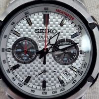 Seiko Coutura Chronograph Silver Dial Quartz Stainless Steel Watch SSB433
