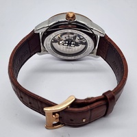 Thomas Earnshaw Longitude Automatic Skeleton Watch Brown Leather Band