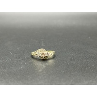 Ladies 9ct Yellow Gold Natural Diamond Ring