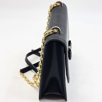 Ted Baker Joanaa Bow Detail Crossbody Bag Black Saffiano Faux Leather Gold Chain Shoulder