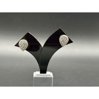 Ladies 9ct Yellow Gold Diamond Cluster Stud Earrings