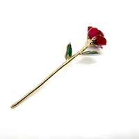 The Eternity Rose Red Glazed 24K Gold Trimmed Natural Rose Gift with Display Box