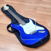 SX Standard Series Custom Handmade Electric Guitar Blue and White with Soft Case