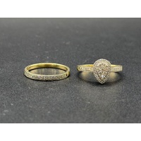 Ladies 9ct Yellow Gold Diamond Bridal Ring Set