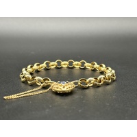 Ladies 9ct Yellow Gold Round Belcher Link Bracelet