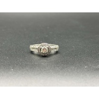 Ladies 18ct White Gold Diamond Cluster Ring