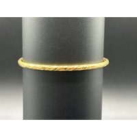 Ladies 18ct Yellow Gold Round Bangle