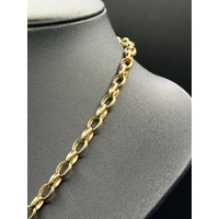 Ladies 9ct Yellow Gold Oval Belcher Link Necklace