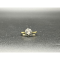 Ladies 9ct Yellow Gold Diamond Halo Ring
