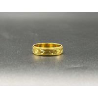 Unisex 22ct Yellow Gold Lazer Cut Pattern Ring
