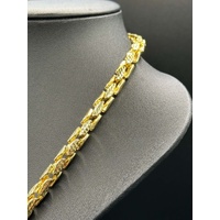 Mens 15ct Yellow Gold Fancy Link Necklace