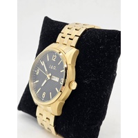 JAG J2438A Mens Gold Tone Black Dial Stainless Steel Quartz Watch