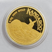 2025 Perth Mint Mini Kangaroo Gold Coin 0.5g 9999 Fine Gold $2 Australia in Card