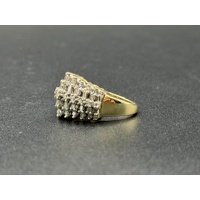 Ladies 9ct Yellow Gold Diamond Cluster Ring