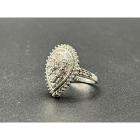 Ladies 10ct White Gold Diamond Cluster Multi-Halo Ring