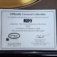 KISS Framed 24K Gold Plated Album Depiction Limited Edition 287/2500 + COA