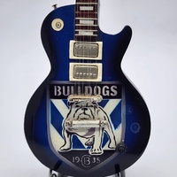 BULLDOGS Miniature Guitar Blue Black Collectible Display Model