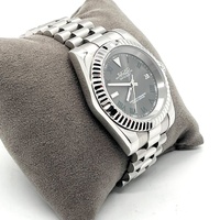 Seiko NH35A Mod Automatic Watch Datejust Style Grey Roman Dial Custom