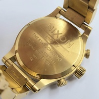 NIXON The 51-30 Chrono Gold Tone Mens Watch 300M Stainless Steel 