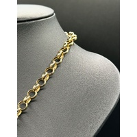 Ladies 9ct Yellow Gold Diamond Heart Locket Round Belcher Link Necklace