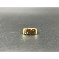 Mens 9ct Yellow Gold Diamond Signet Ring