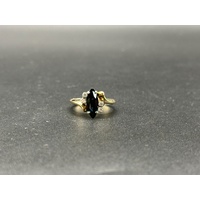 Ladies 18ct Yellow Gold Blue Sapphire & Diamond Ring