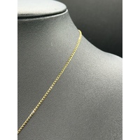 Unisex 9ct Yellow Gold Curb Link Chain with Cross Pendant