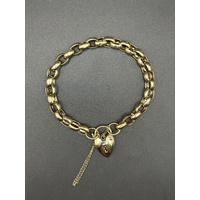 Ladies 9ct Yellow Gold Oval Belcher Link Bracelet