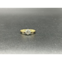 Ladies 18ct Yellow Gold 1.0ct Diamond Solitaire Ring