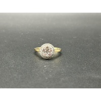 Ladies 14ct Yellow Gold Diamond Cluster Ring