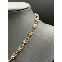 Ladies 17ct Rose Gold Paperclip Link Necklace