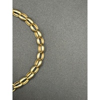 Ladies 9ct Yellow Gold 0.01ct Diamond Belcher Link Bracelet
