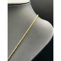 Unisex 18ct Yellow Gold Rope Link Chain Necklace