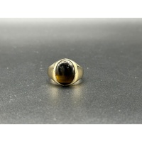 Men’s 9ct Yellow Gold Tiger’s Eye Signet Ring