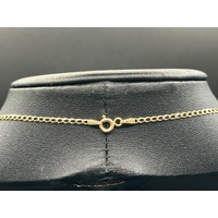 Unisex 9ct Yellow Gold Curb Link Chain with Cross Pendant