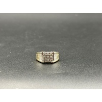Mens 14ct Yellow Gold Diamond Ring