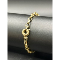Ladies 9ct Yellow Gold Oval Belcher Link Bracelet