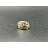 Ladies 10ct Yellow Gold Diamond Cluster Ring